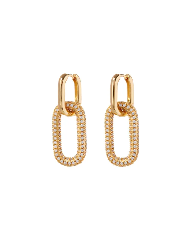 Pave Simone Loop Hoops- Gold sold by Luv Aj