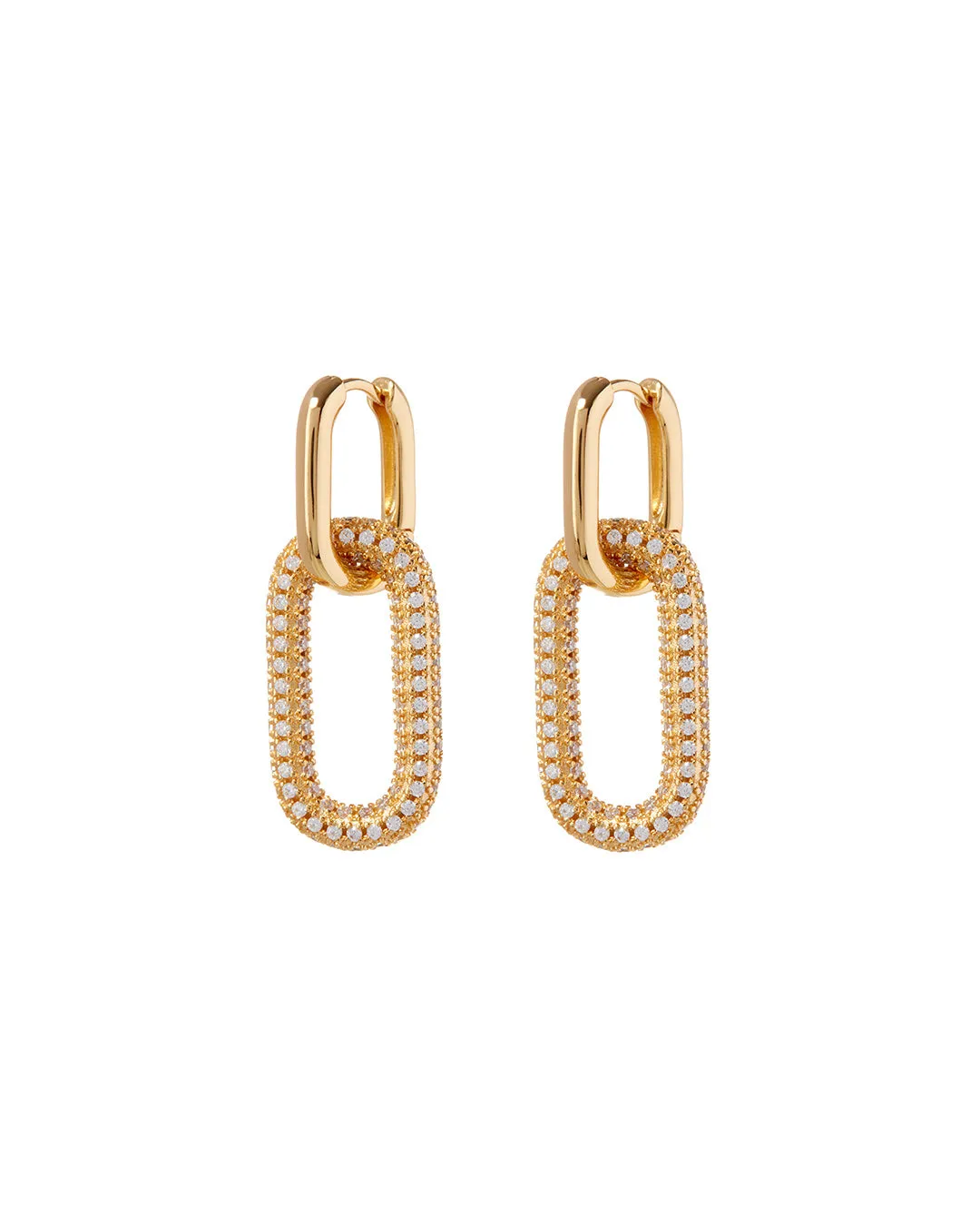Pave Simone Loop Hoops- Gold sold by Luv Aj