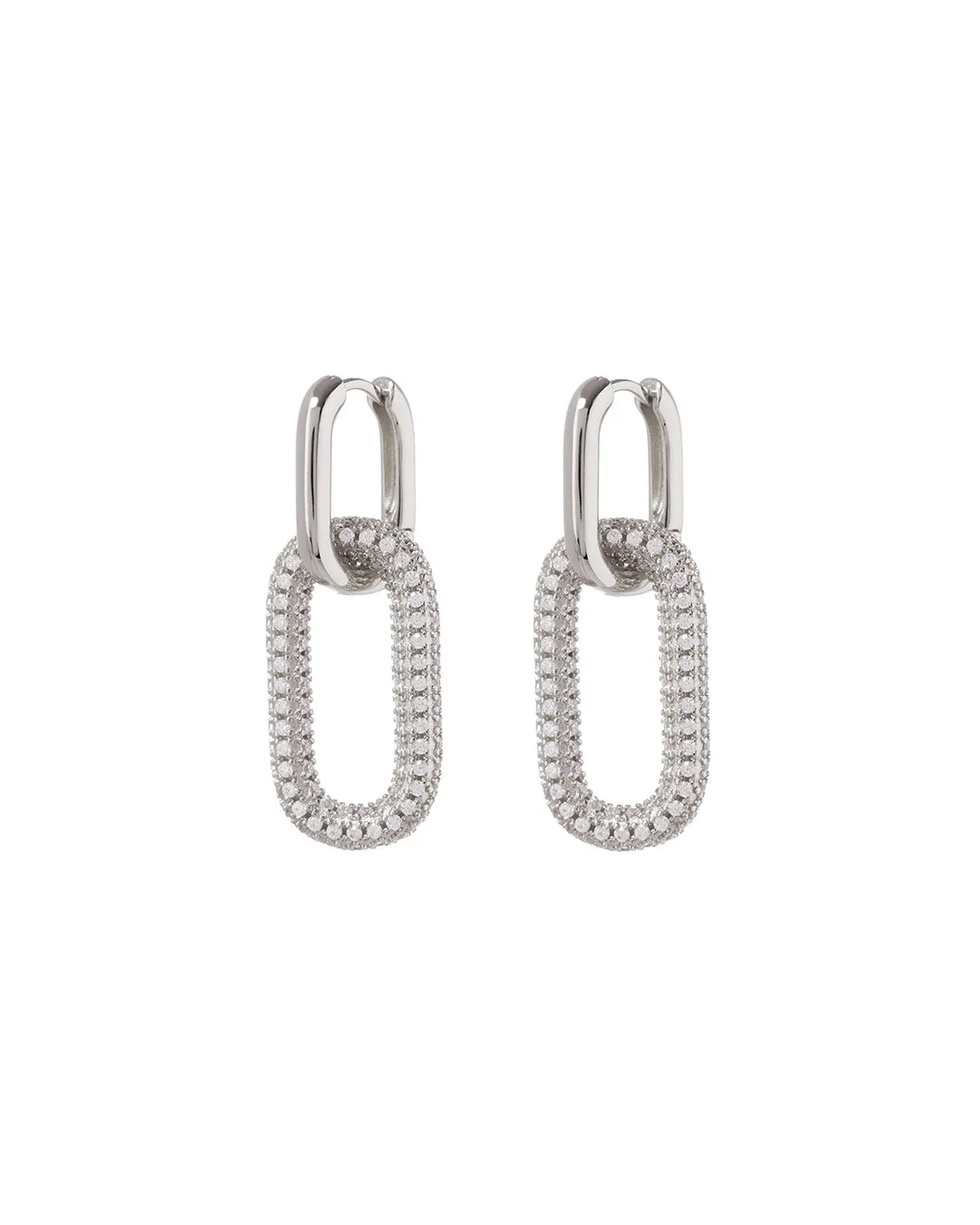 Pave Simone Loop Hoops- Silver sold by Luv Aj