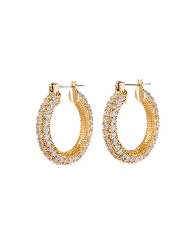 Pave Estelle Hoops- Gold sold by Luv Aj