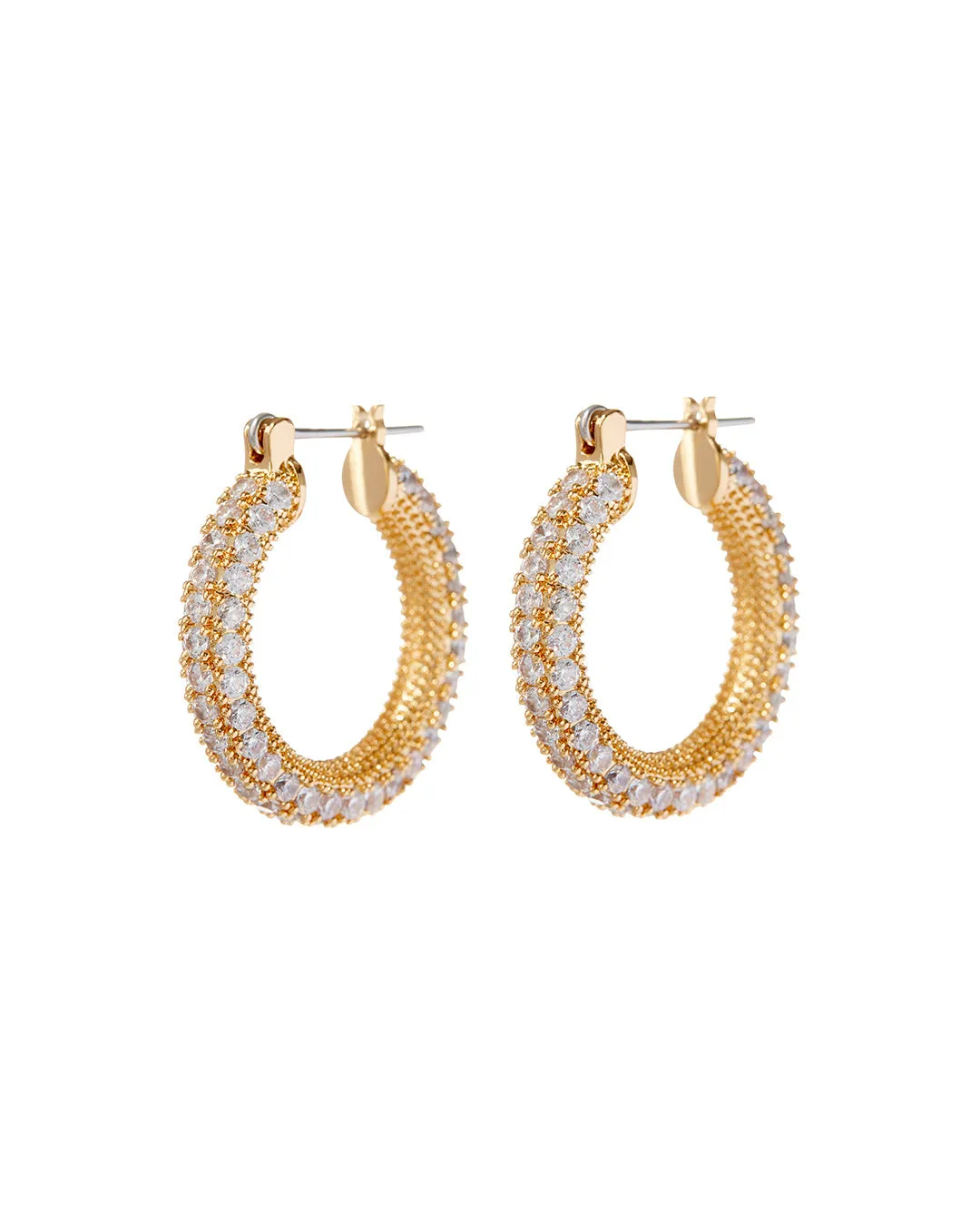 Pave Estelle Hoops- Gold sold by Luv Aj