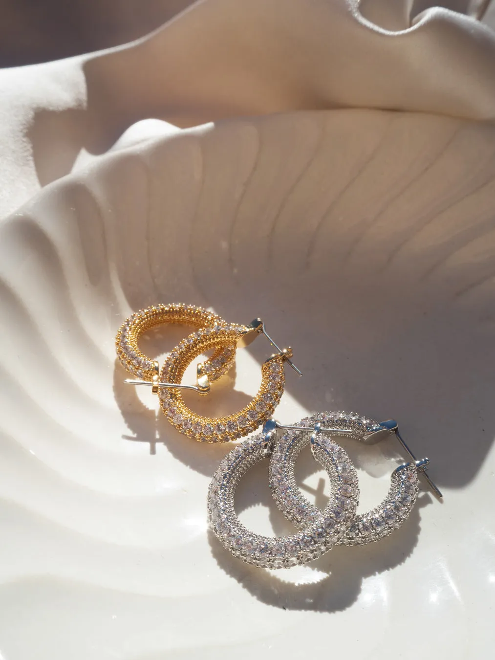 Pave Estelle Hoops- Silver sold by Luv Aj product image thumbnail 4