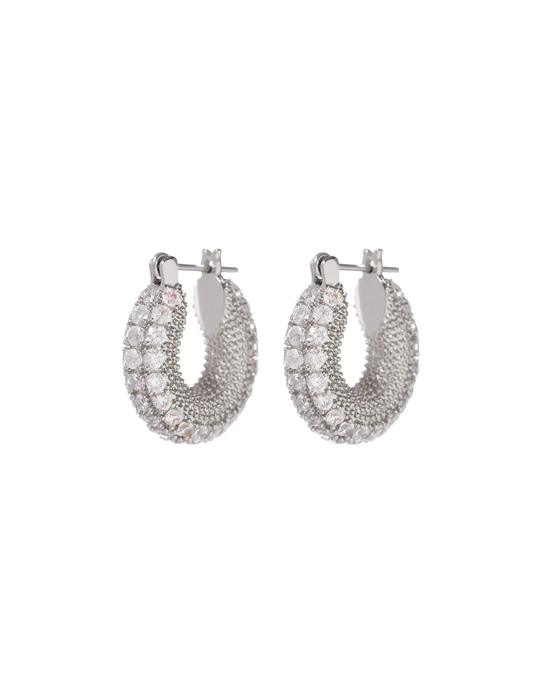 Pave Giselle Hoops- Silver sold by Luv Aj