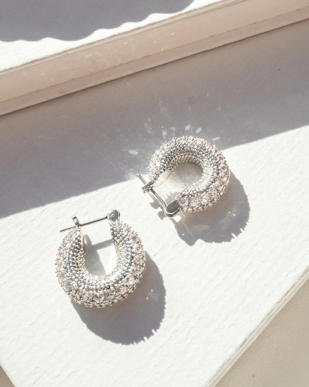 Pave Giselle Hoops- Silver sold by Luv Aj product image thumbnail 4