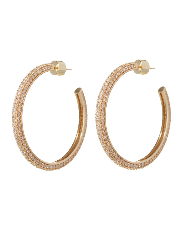 Pave Josephine Hoops- Gold sold by Luv Aj