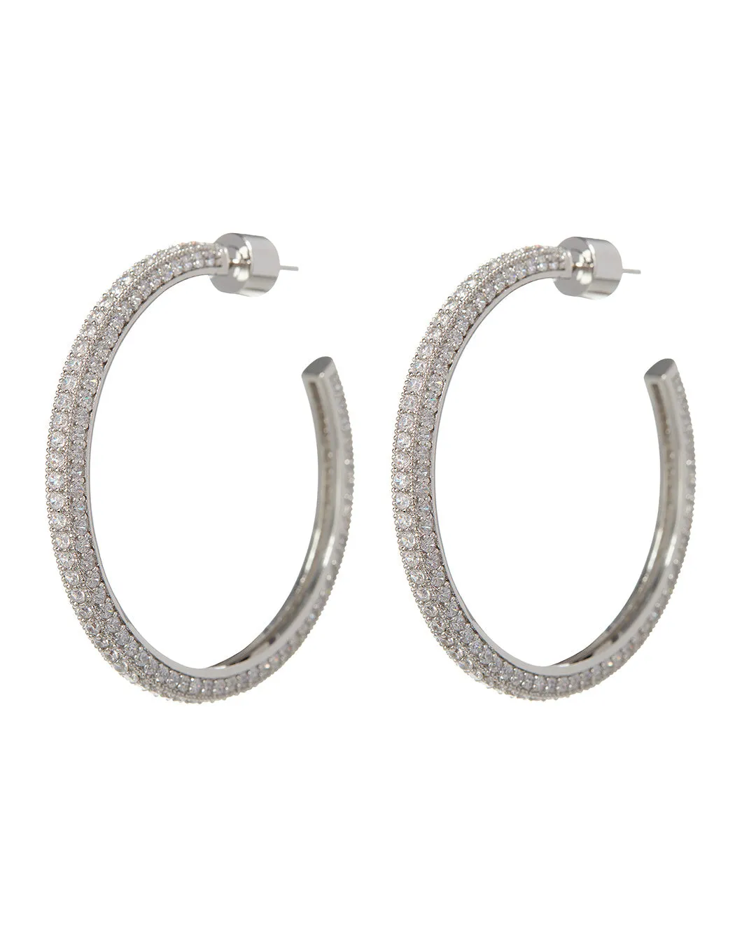Pave Josephine Hoops- Silver sold by Luv Aj