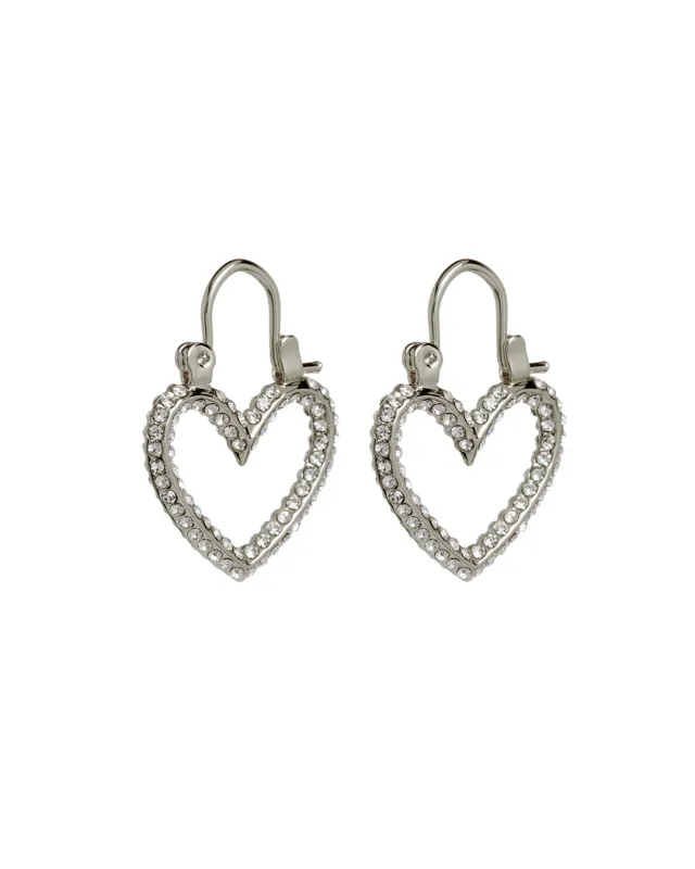 Pave Mini Heartbreaker Hoops- Silver sold by Luv Aj