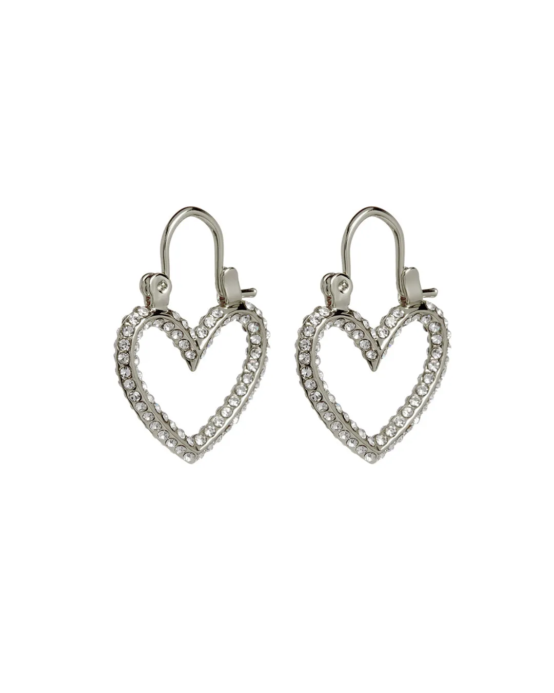 Pave Mini Heartbreaker Hoops- Silver sold by Luv Aj