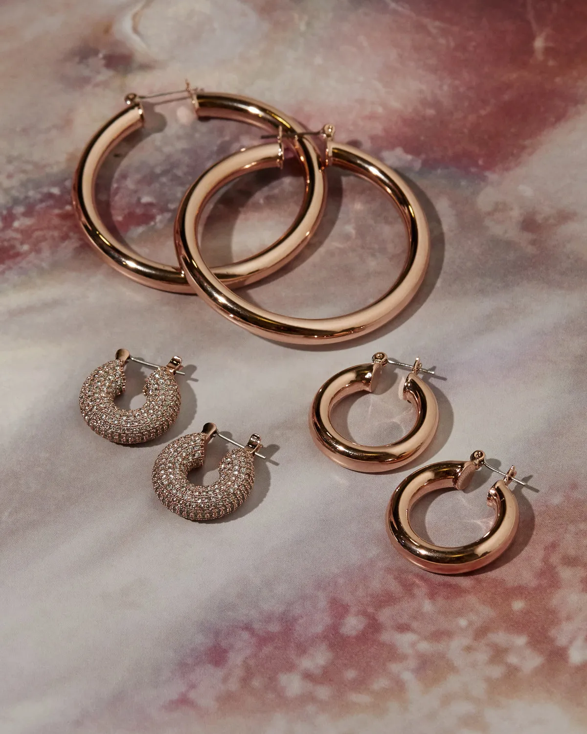 Pave Mini Donut Hoops- Rose Gold sold by Luv Aj product image thumbnail 4