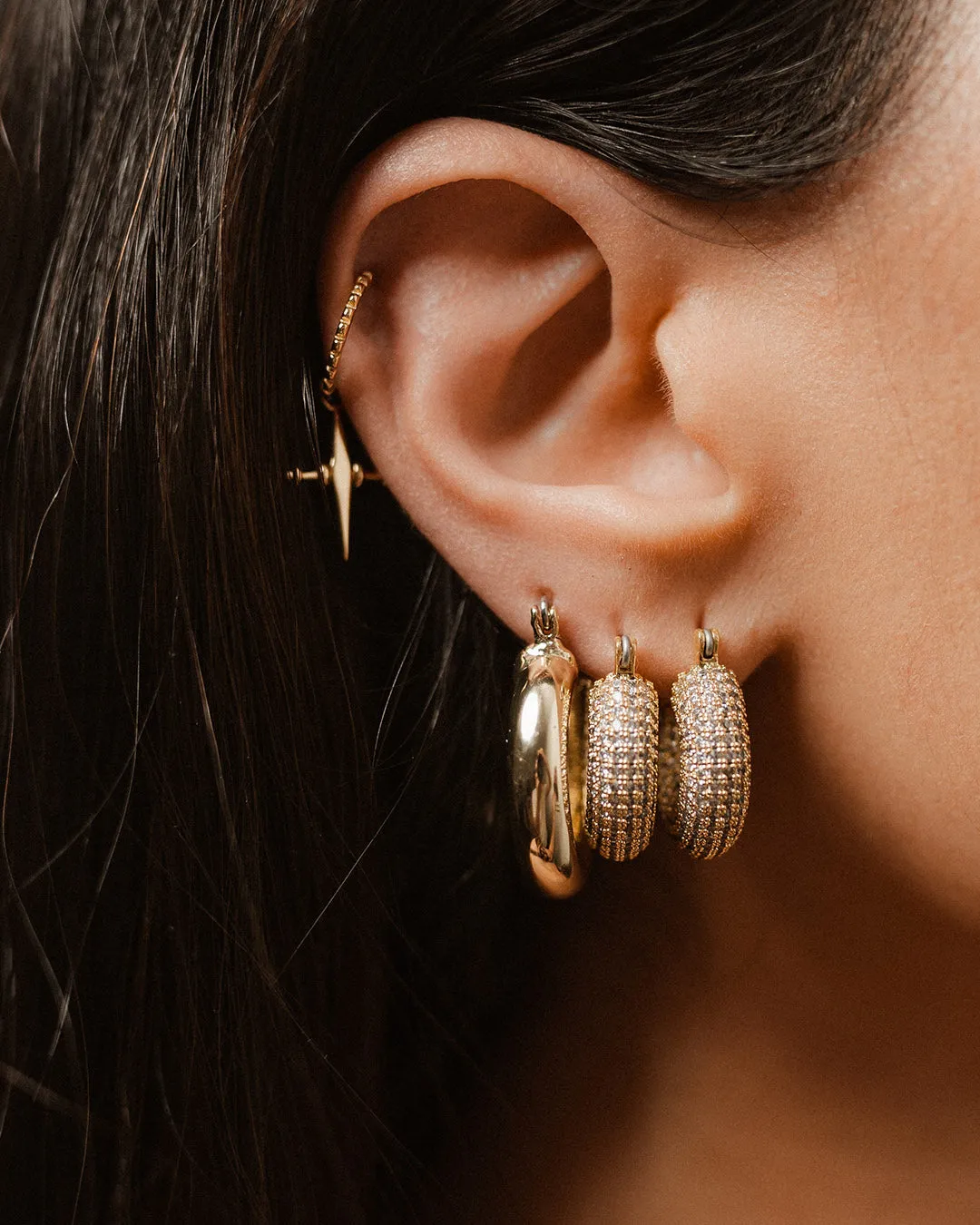 Pave Mini Donut Hoops- Rose Gold sold by Luv Aj product image thumbnail 3