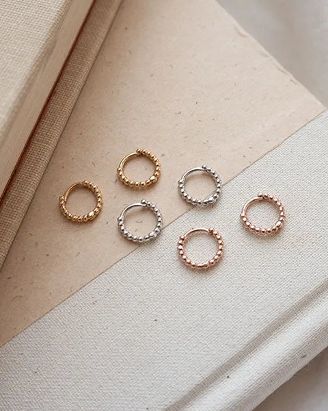 Mini Continuous Beaded Huggies- Rose Gold sold by Luv Aj product image thumbnail 3