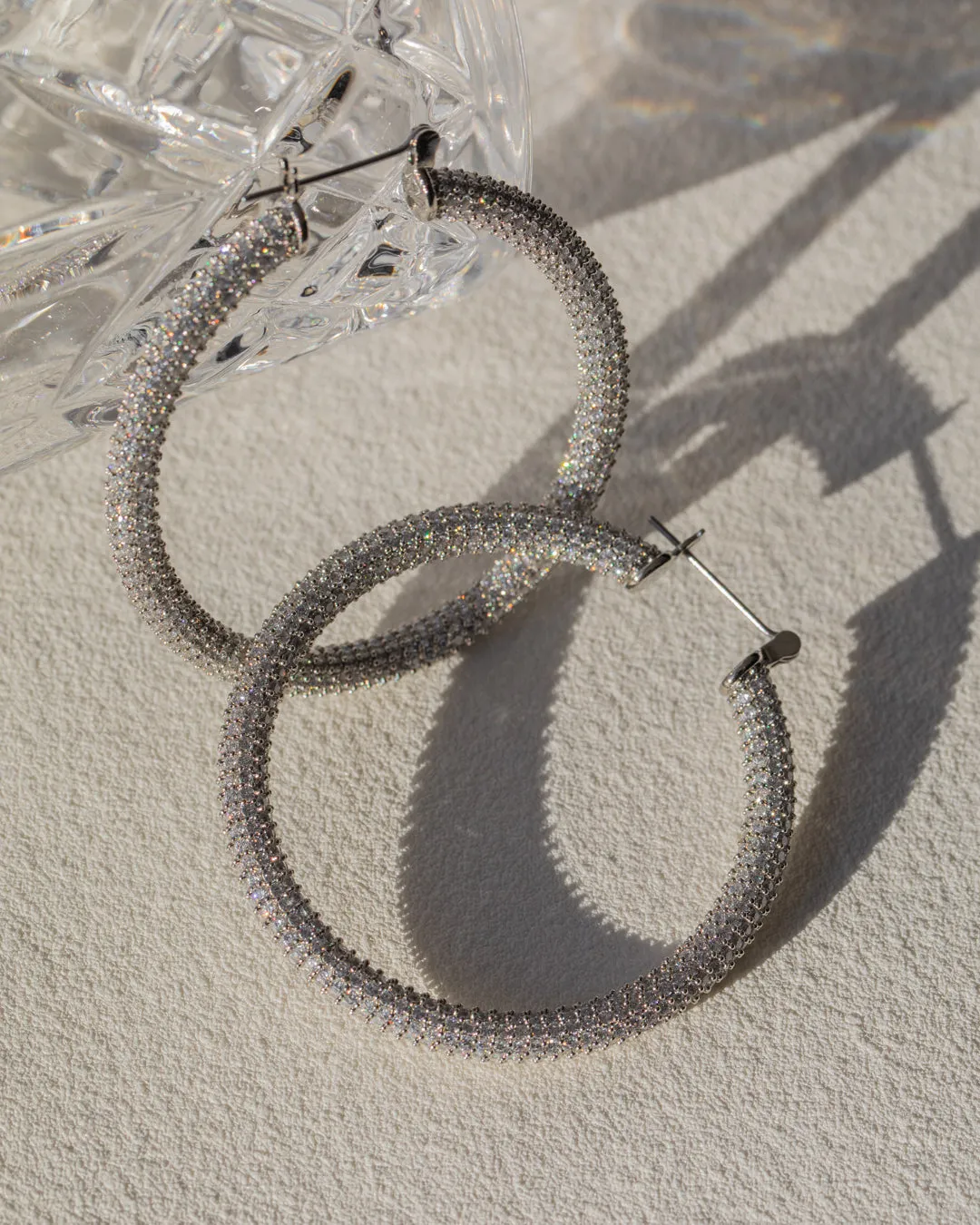 Pave Amalfi Hoops- Silver sold by Luv Aj product image thumbnail 3