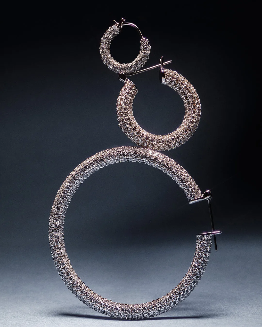 Pave Amalfi Hoops- Silver sold by Luv Aj product image thumbnail 4