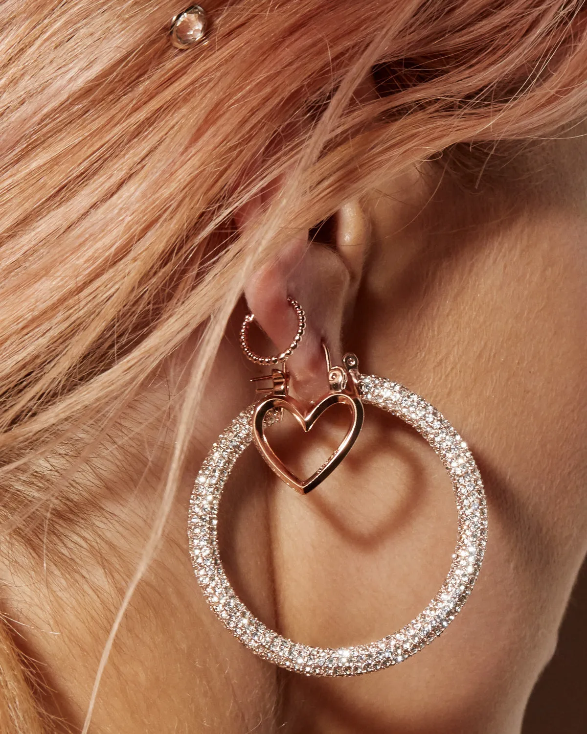 Pave Amalfi Hoops- Rose Gold sold by Luv Aj product image thumbnail 2
