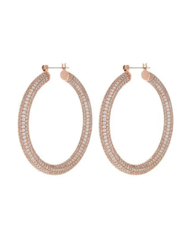 Pave Amalfi Hoops- Rose Gold sold by Luv Aj