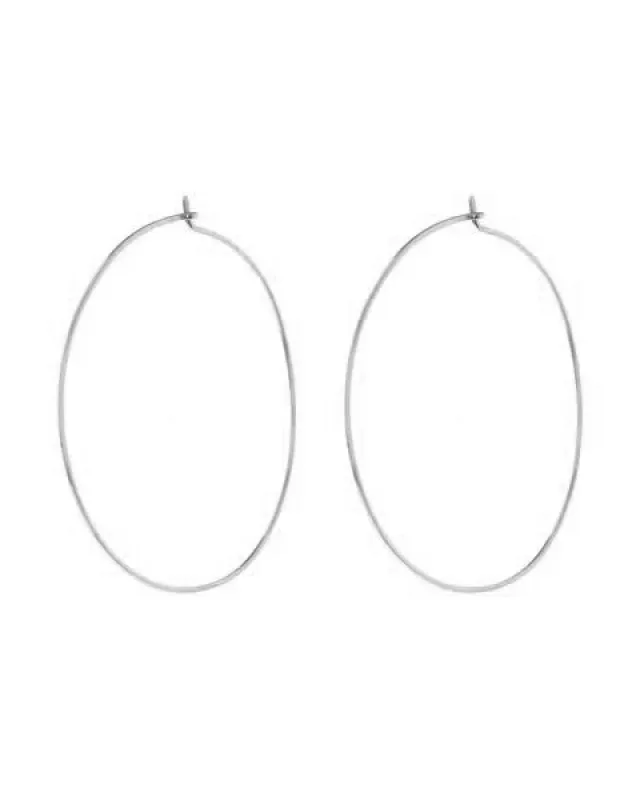 Capri Wire Hoops - Silver sold by Luv Aj