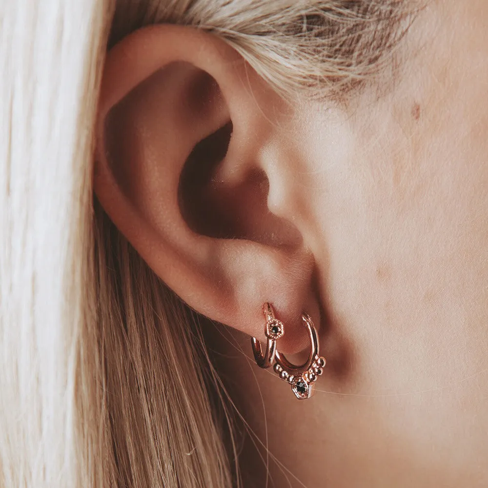 Full Bloom Hoop Earring Set- Rose Gold sold by Luv Aj product image thumbnail 3