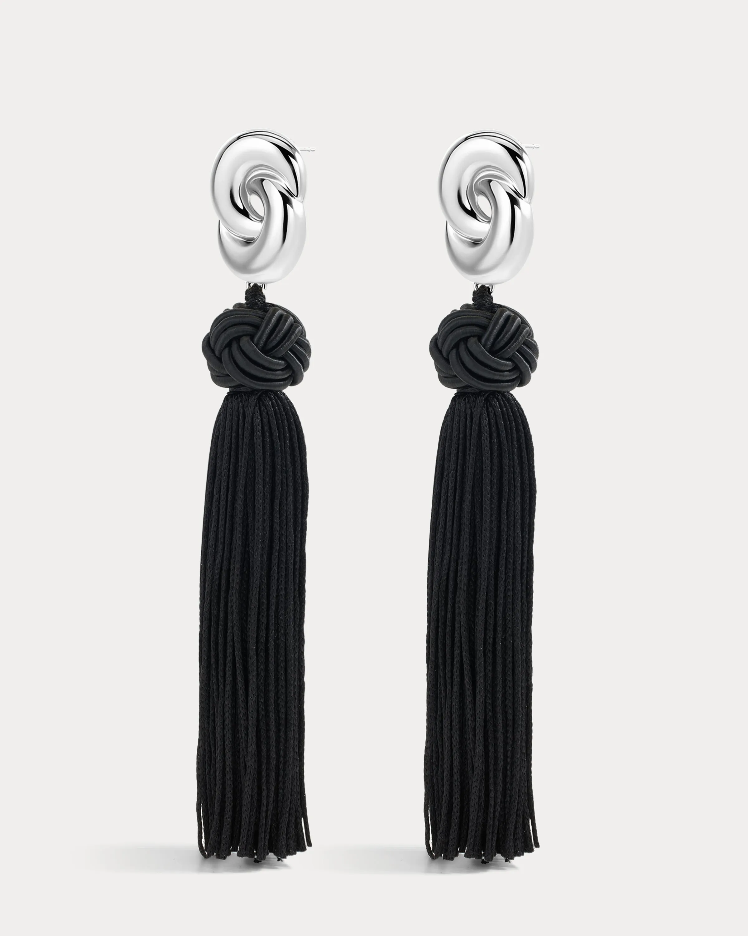 The Solstice Knot Tassle Earrings-Silver sold by Luv Aj