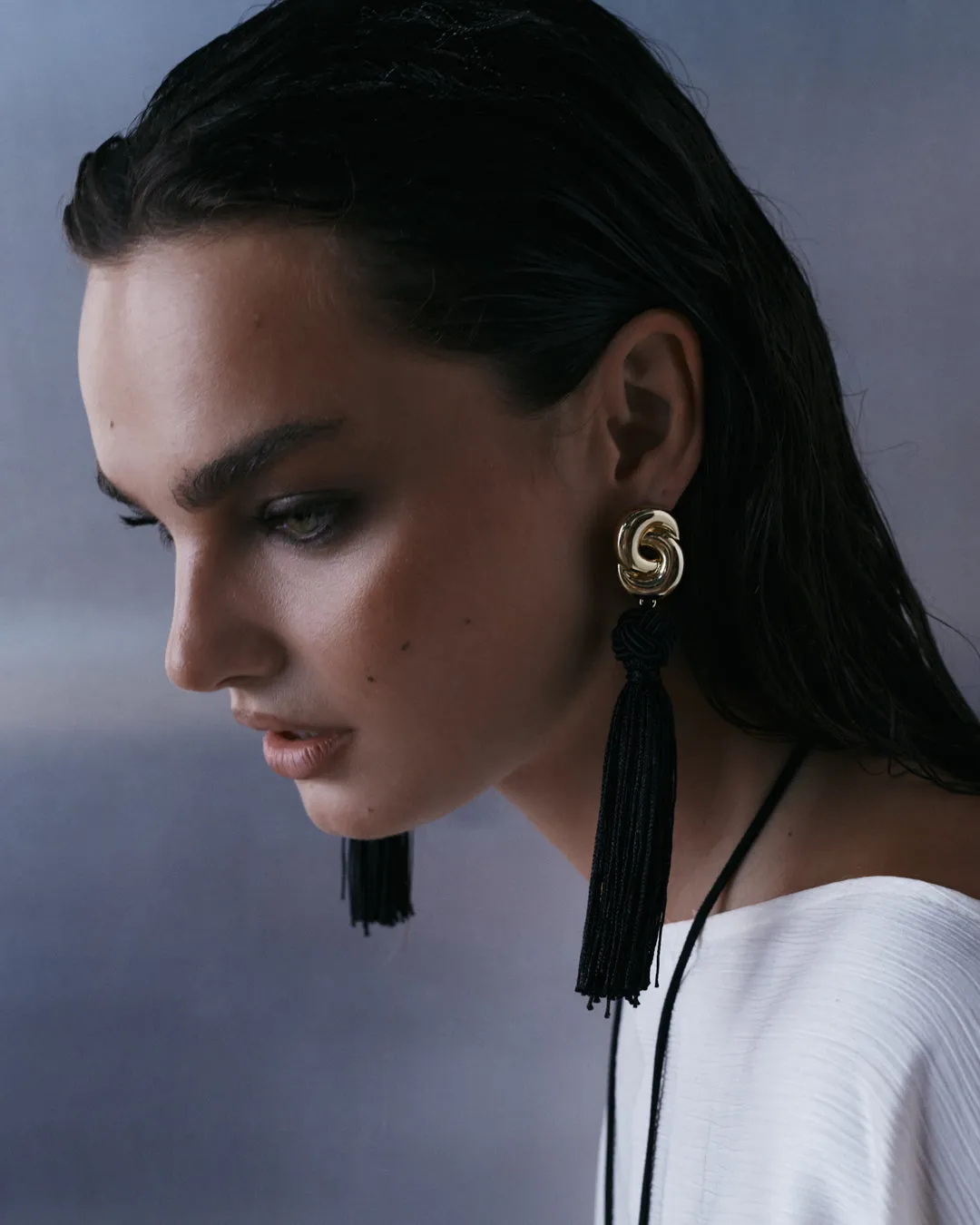 The Solstice Knot Tassle Earrings-Silver sold by Luv Aj product image thumbnail 3