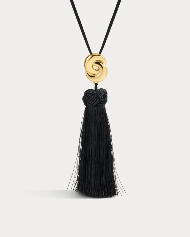 The Solstice Knot Tassle Necklace-Gold (Ships Mid April) made by Luv Aj