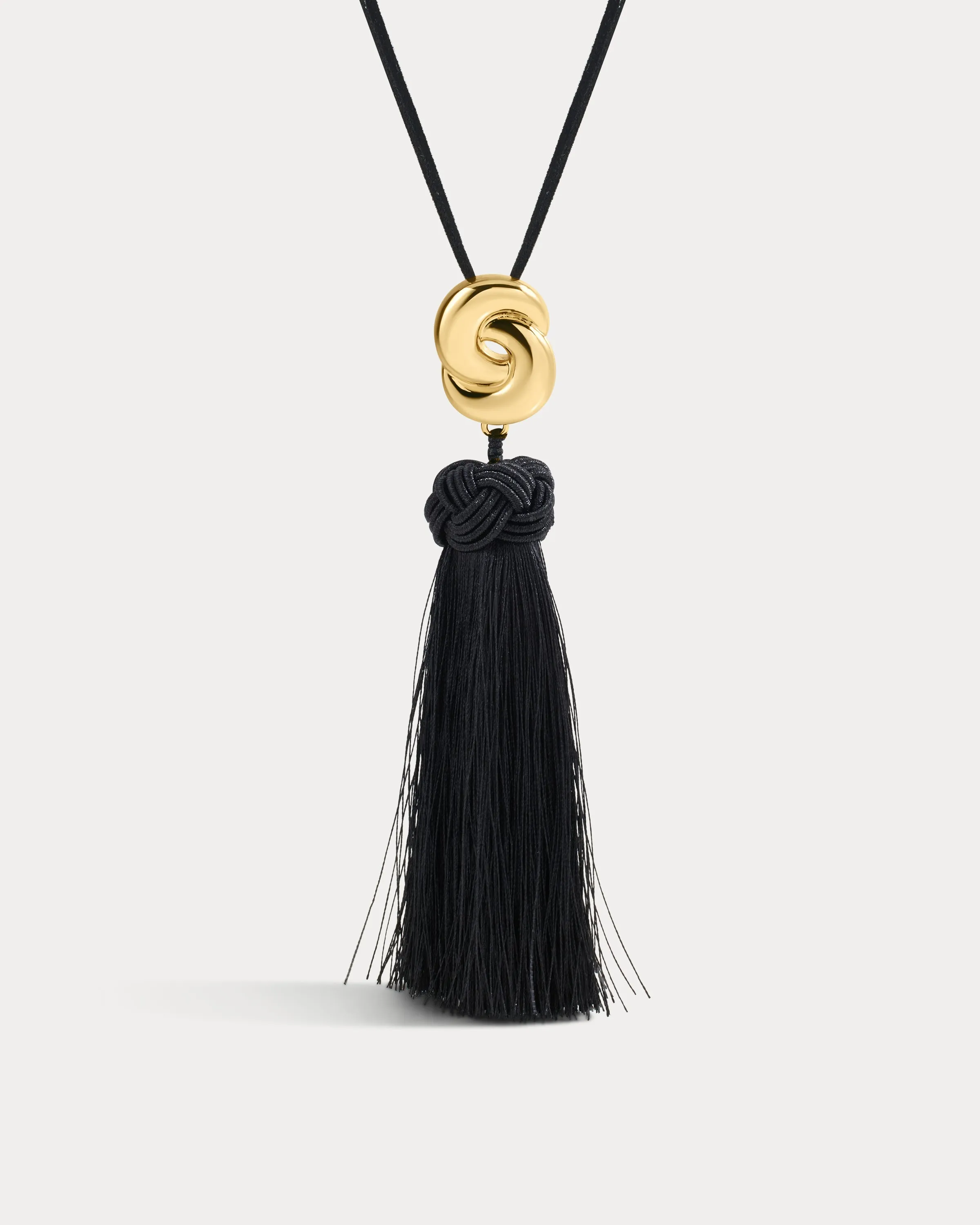 The Solstice Knot Tassel Necklace-Gold sold by Luv Aj