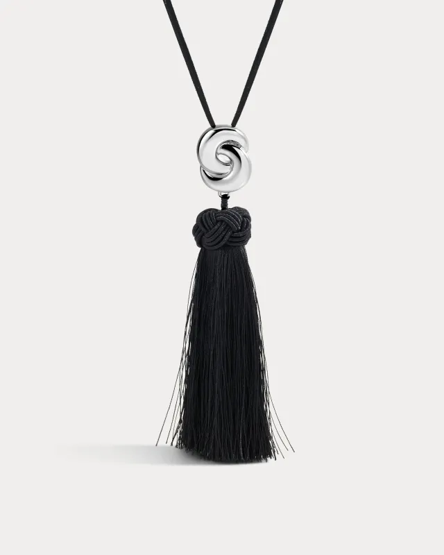 The Solstice Knot Tassle Necklace-Silver made by Luv Aj