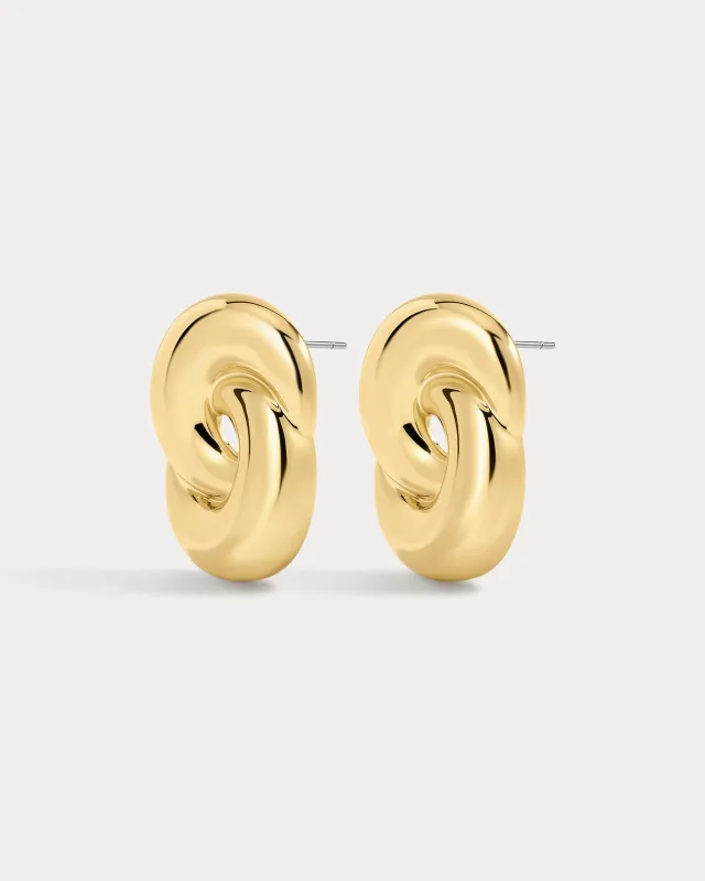 The Solstice Knot Studs-Gold (Ships Mid April) made by Luv Aj