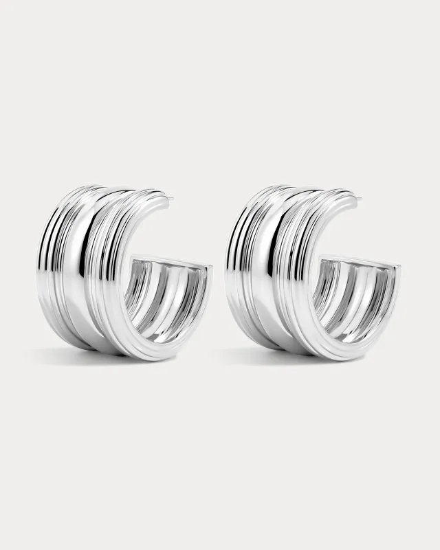 The Canyon Hoops-Silver made by Luv Aj