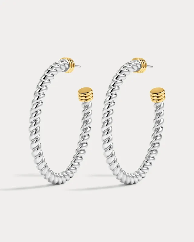The XL Sierra Rope Hoops-Silver made by Luv Aj