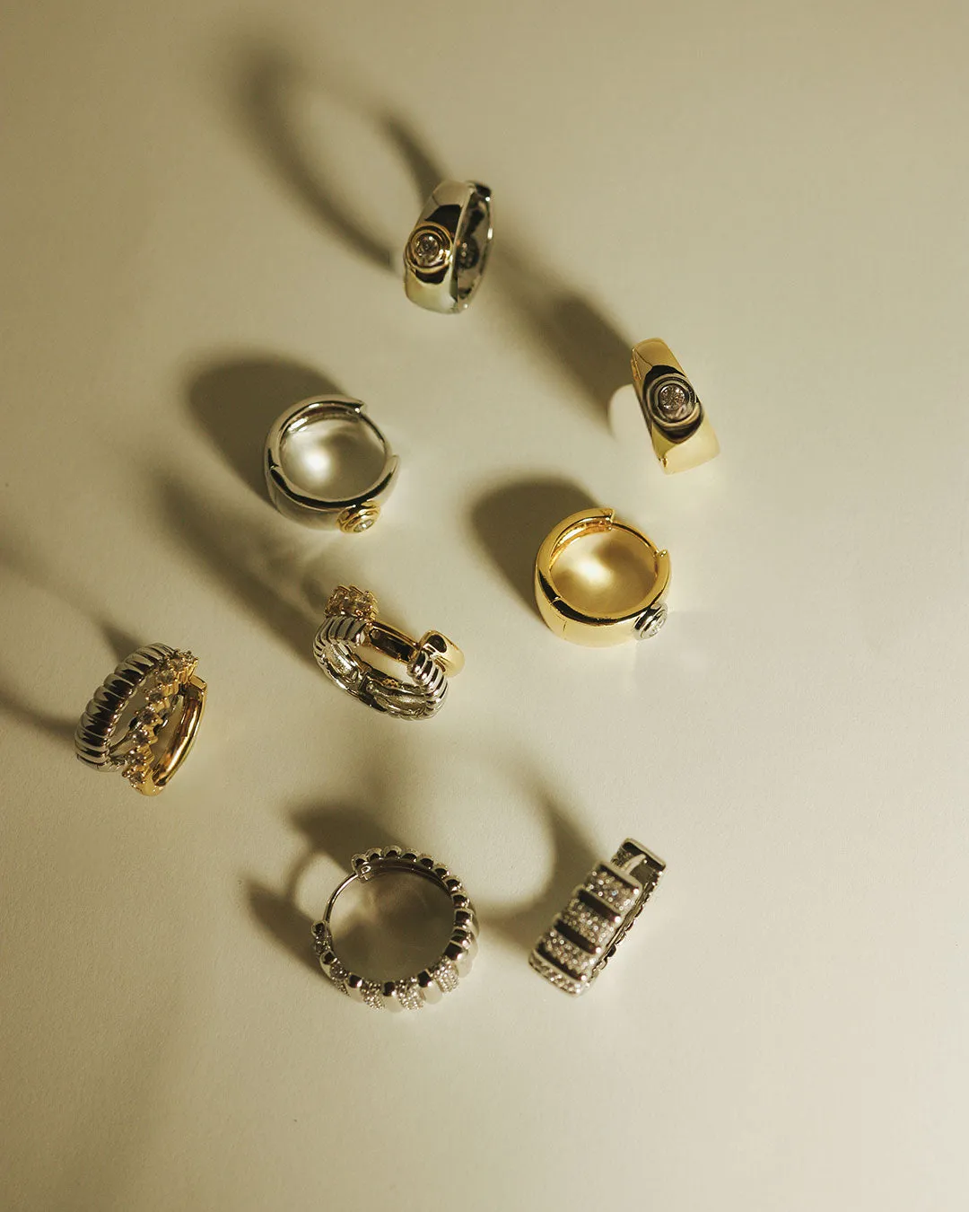 The Luna Bezel Hoops-Silver sold by Luv Aj product image thumbnail 4