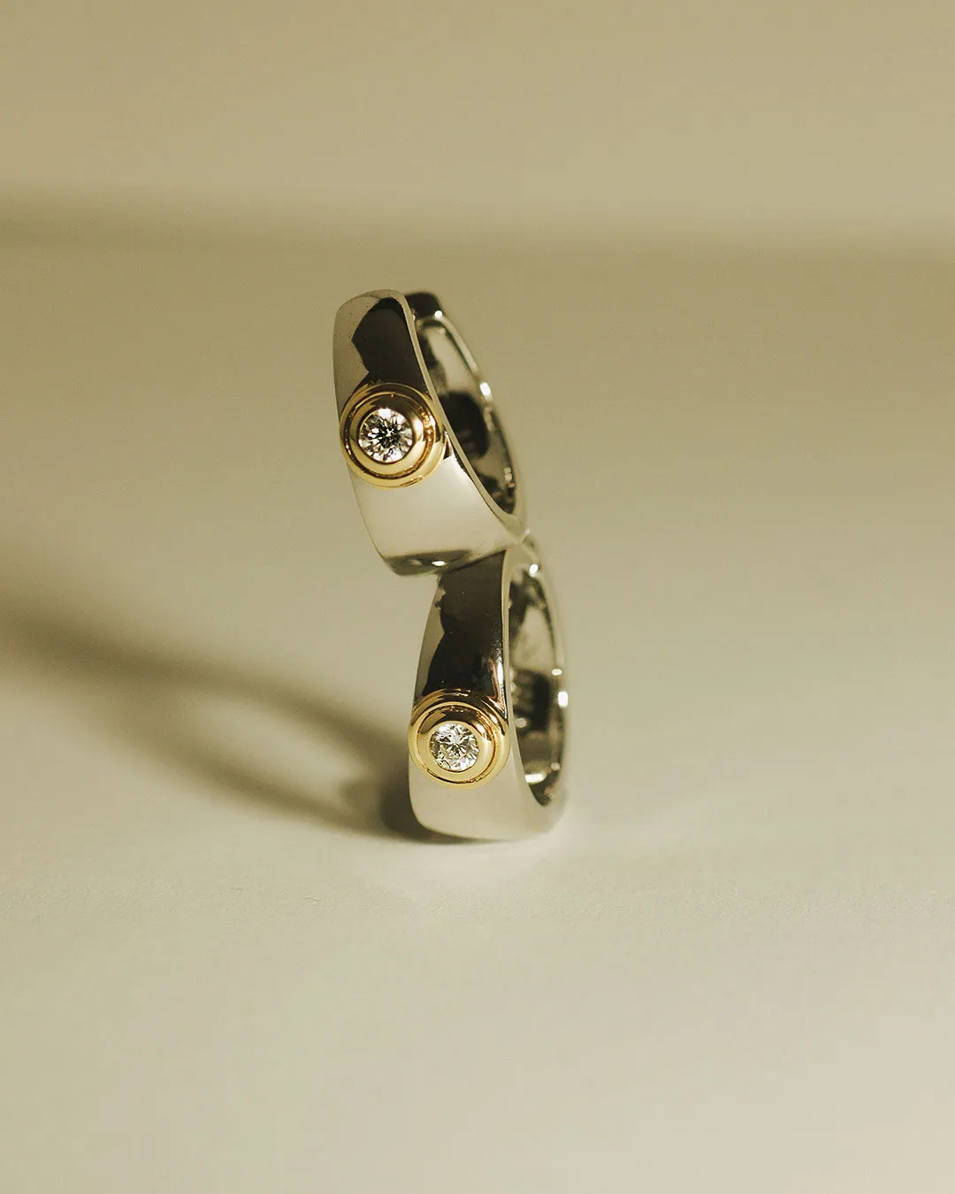 The Luna Bezel Hoops-Silver sold by Luv Aj product image thumbnail 3