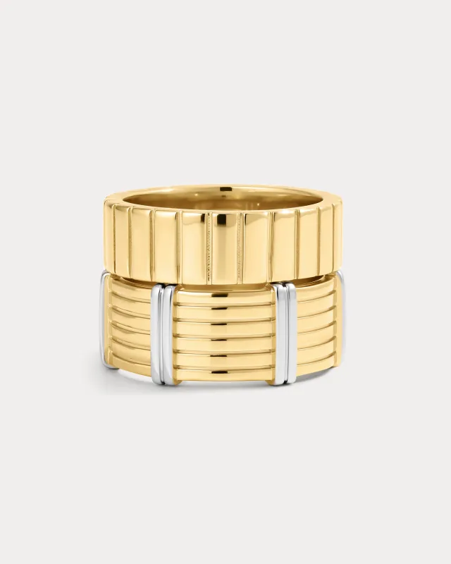 The Luna Bezel Ring Set-Gold made by Luv Aj
