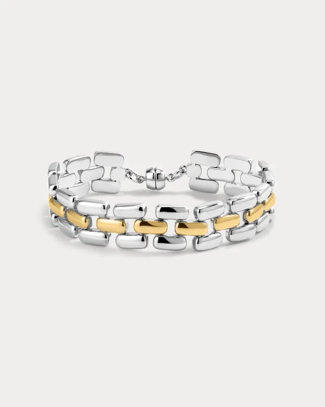 The Noir Link Bracelet- Silver made by Luv Aj