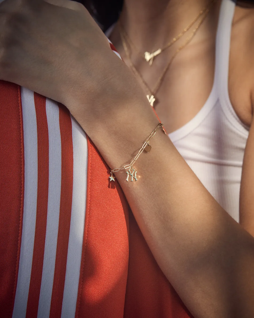 The MLB Star + Hearts Logo Charm Bracelet- Gold sold by Luv Aj product image thumbnail 3