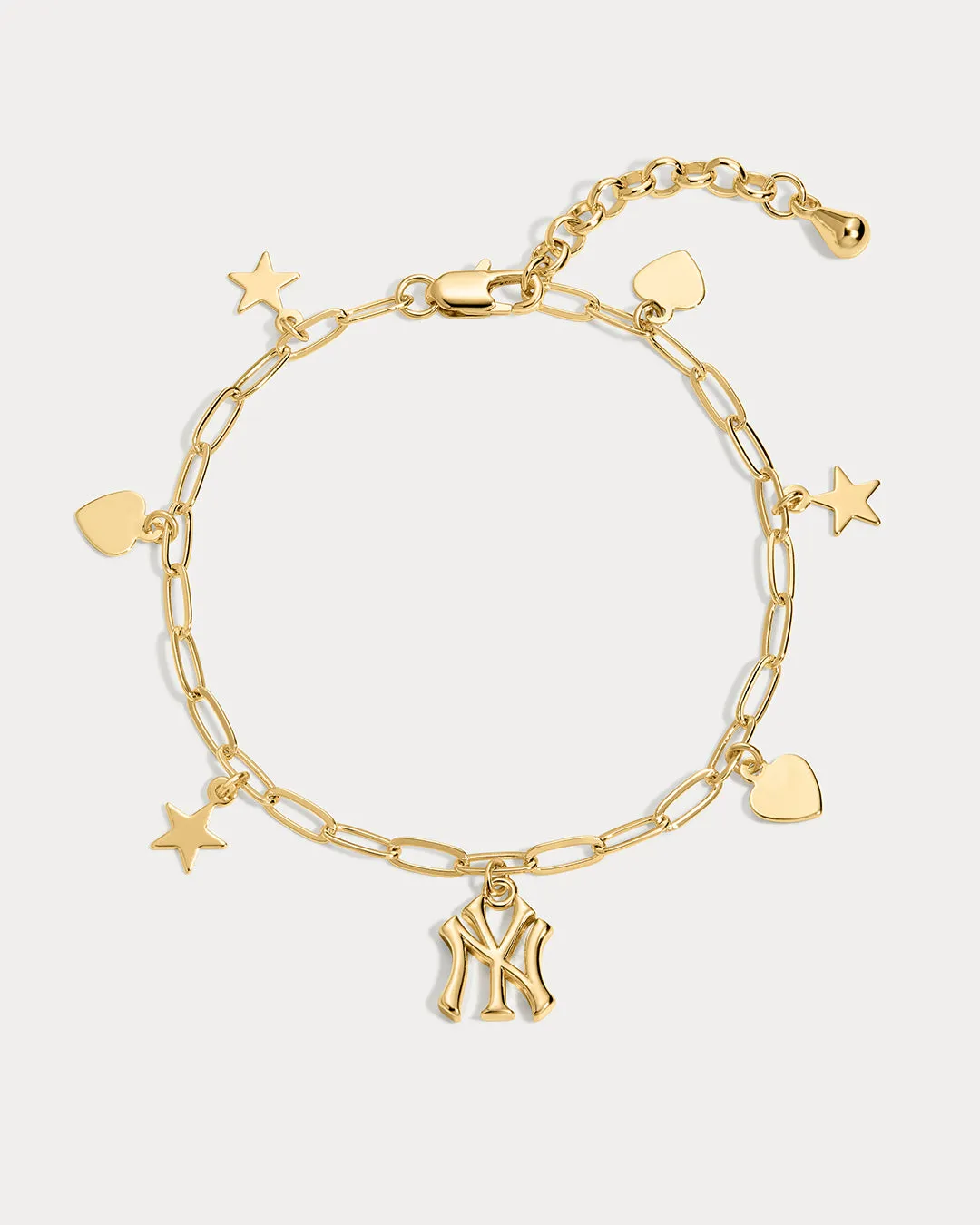 The MLB Star + Hearts Logo Charm Bracelet- Gold sold by Luv Aj product image thumbnail 4