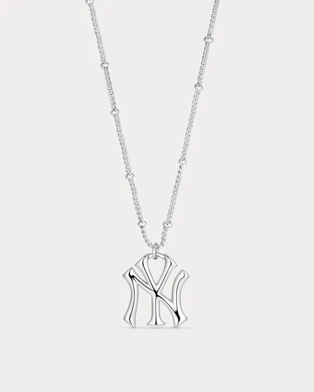 The MLB Logo Pendant Necklace- Silver made by Luv Aj