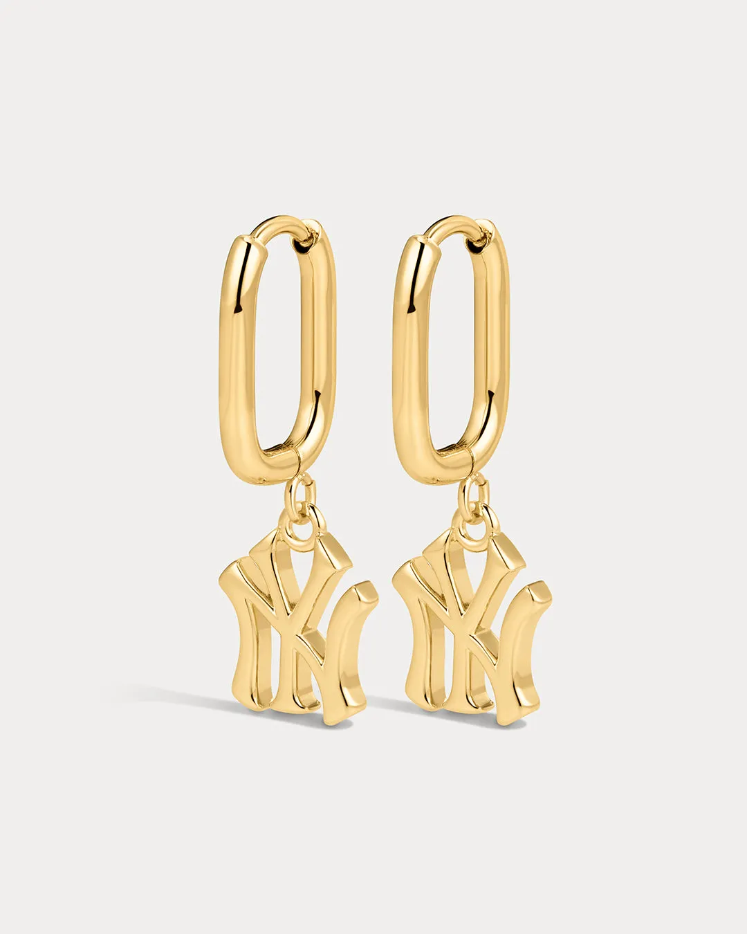 The MLB Logo Charm Oval Hoop Earrings- Gold sold by Luv Aj product image thumbnail 5