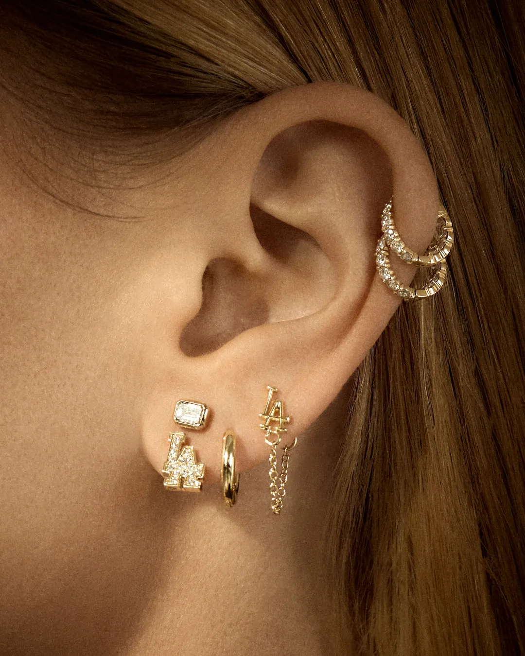 The MLB Logo Chain Link Earring Set- Silver sold by Luv Aj product image thumbnail 2
