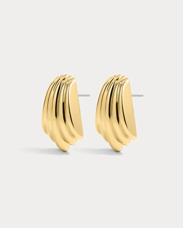The Sundown Statement Studs- Gold made by Luv Aj