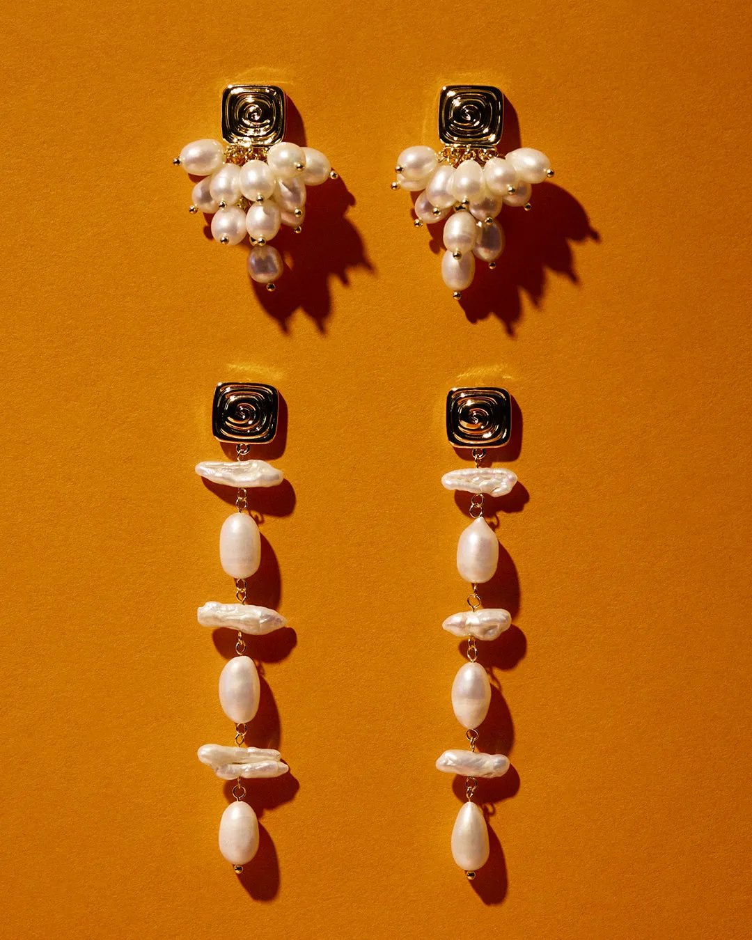 The Seychelles Pearl Drop Studs- Silver sold by Luv Aj product image thumbnail 3