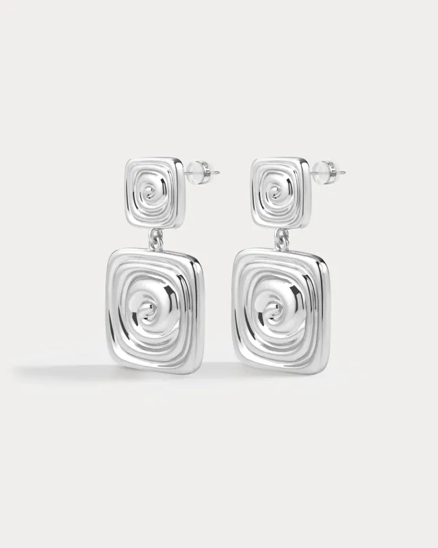 The Seychelles Statement Earrings- Silver (Ships Late May) made by Luv Aj