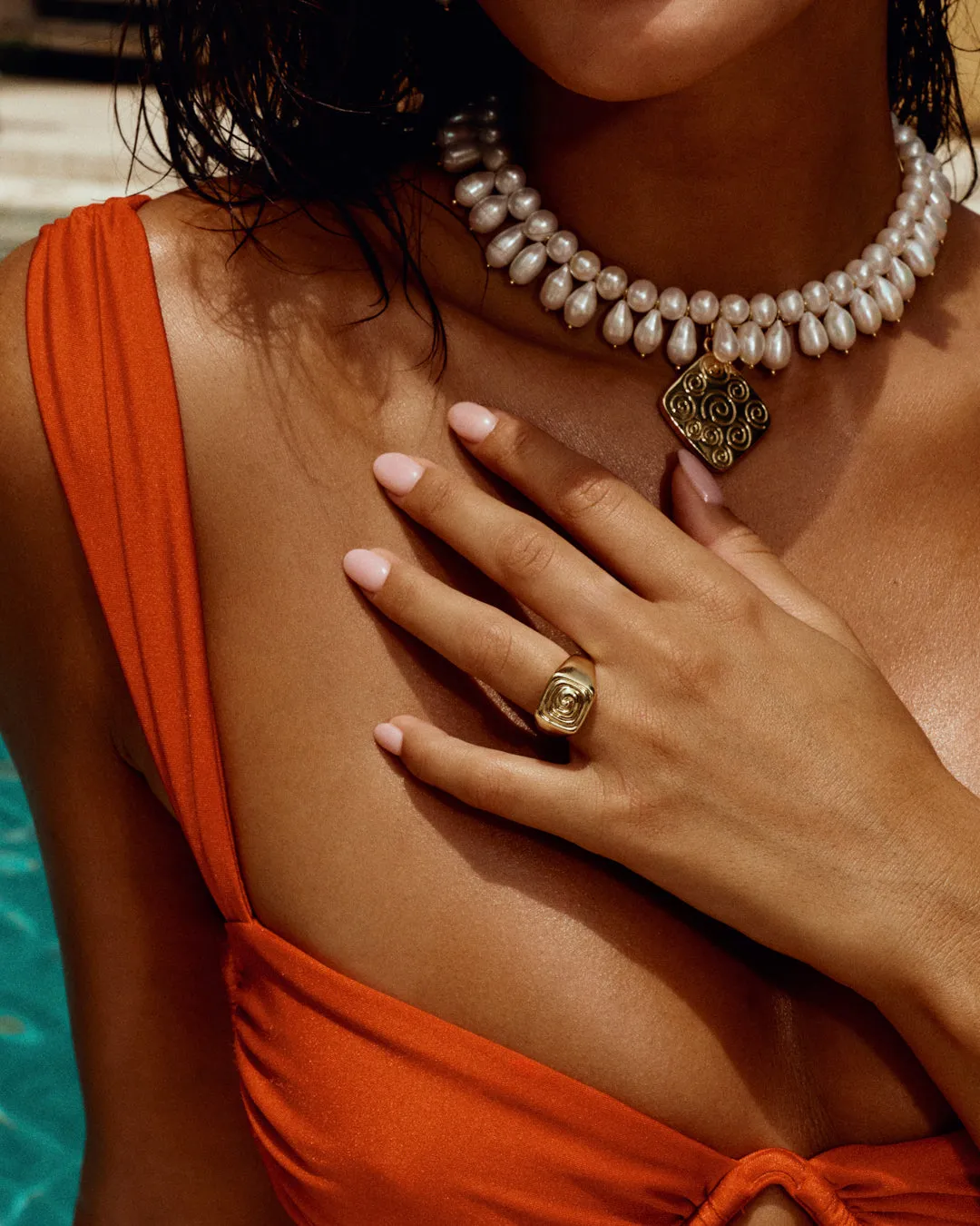 The Seychelles Signet Ring- Gold sold by Luv Aj product image thumbnail 3