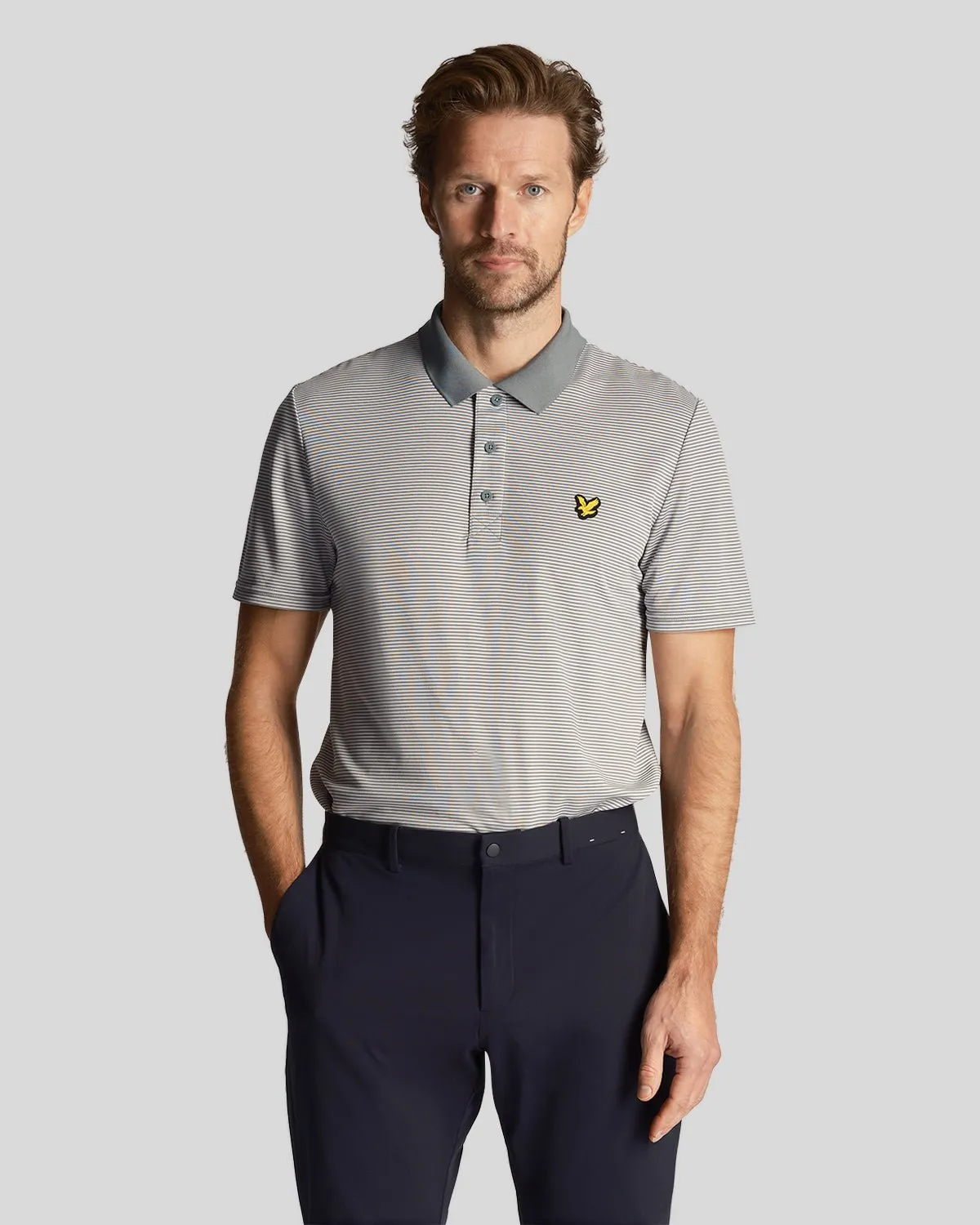 Golf Microstripe Polo Shirt sold by Lyle & Scott