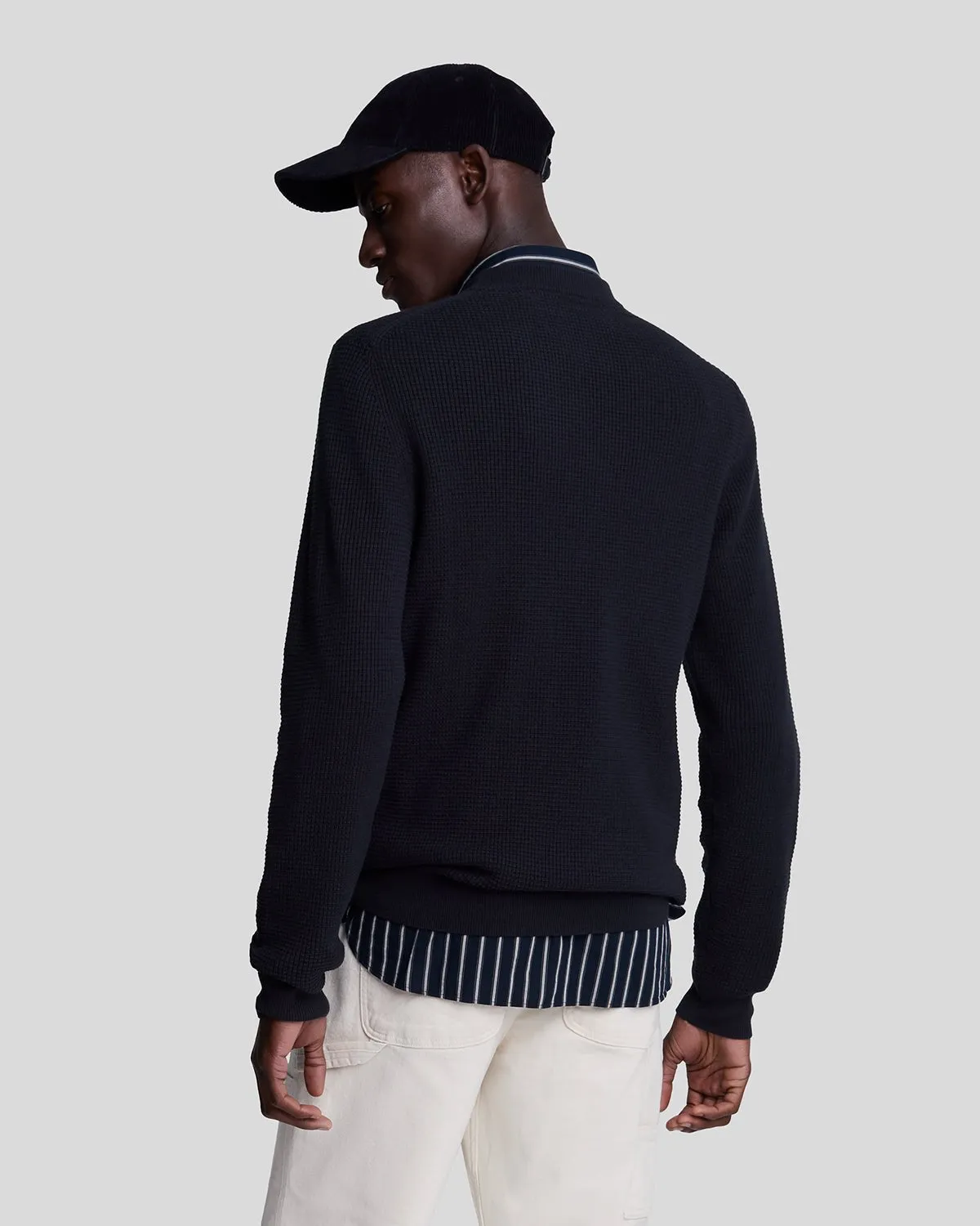 Grid Knit Crew Neck Jumper sold by Lyle & Scott product image thumbnail 3