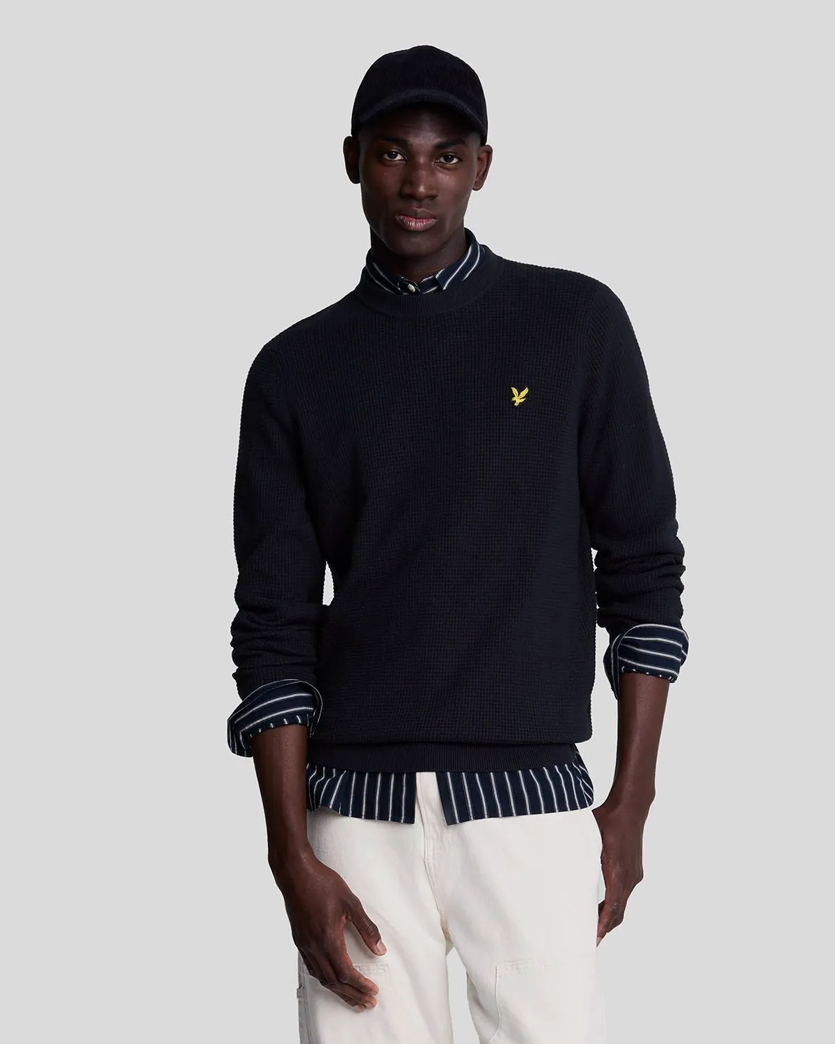 Grid Knit Crew Neck Jumper sold by Lyle & Scott