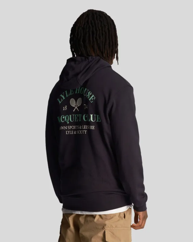 Racquet Club Graphic Hoodie sold by Lyle & Scott
