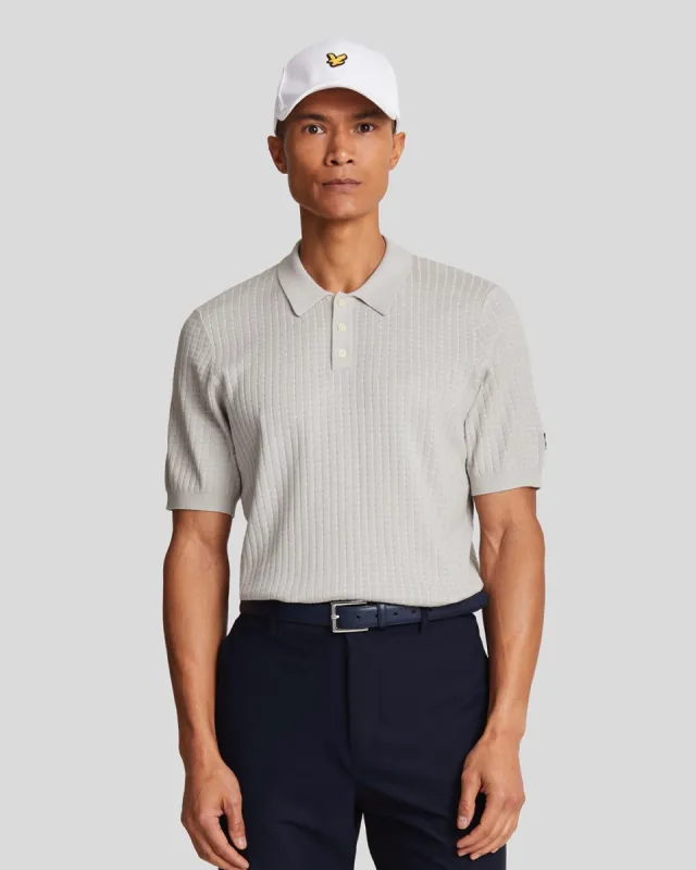 Golf Knitted Grid Polo Shirt sold by Lyle & Scott