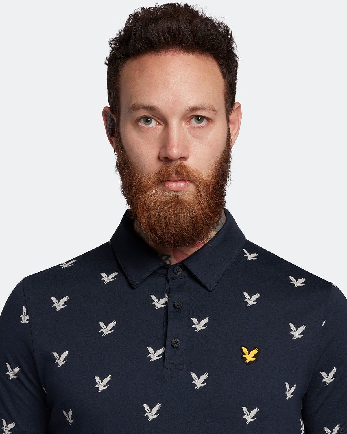 Eagle Print Polo Shirt sold by Lyle & Scott product image thumbnail 4
