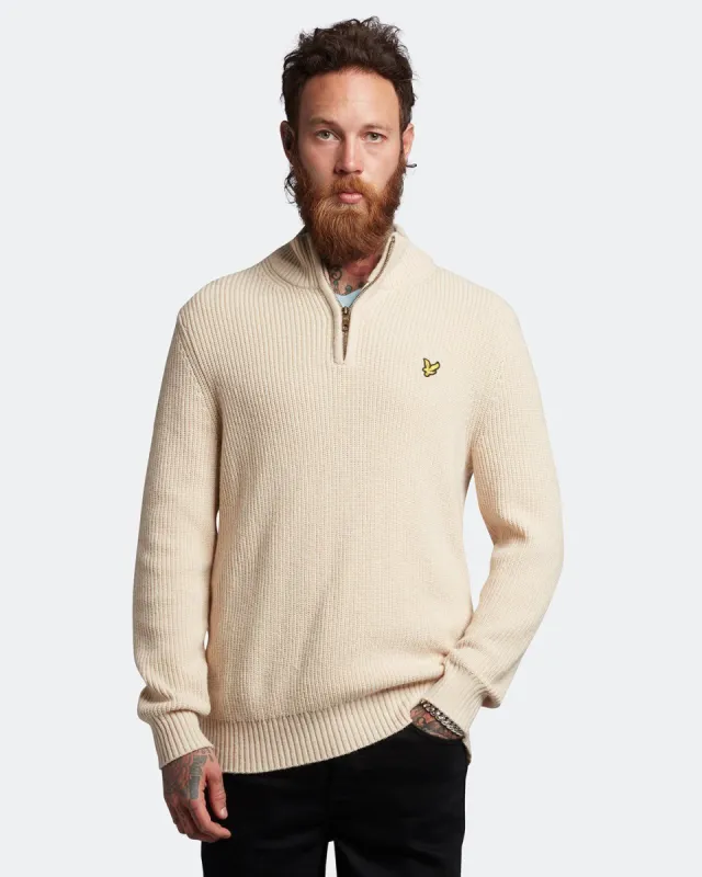 Ribbed Quarter Zip Jumper sold by Lyle & Scott