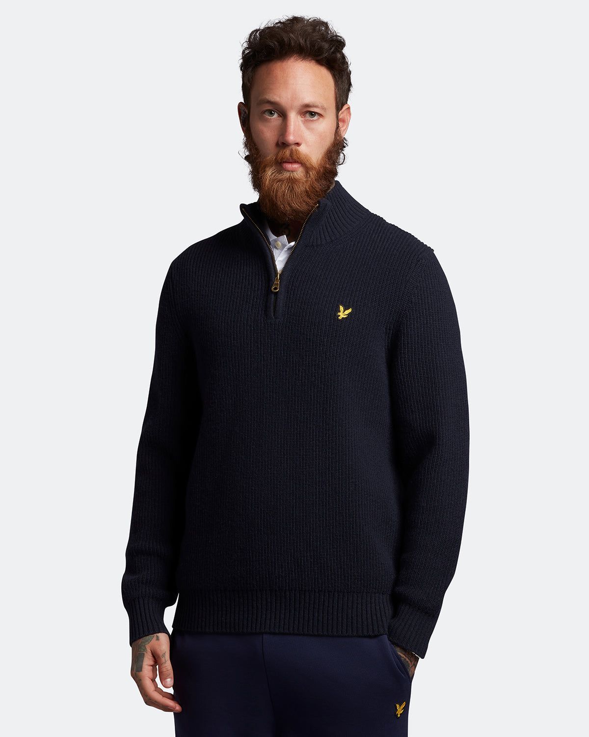 Ribbed Quarter Zip Jumper Plus sold by Lyle & Scott